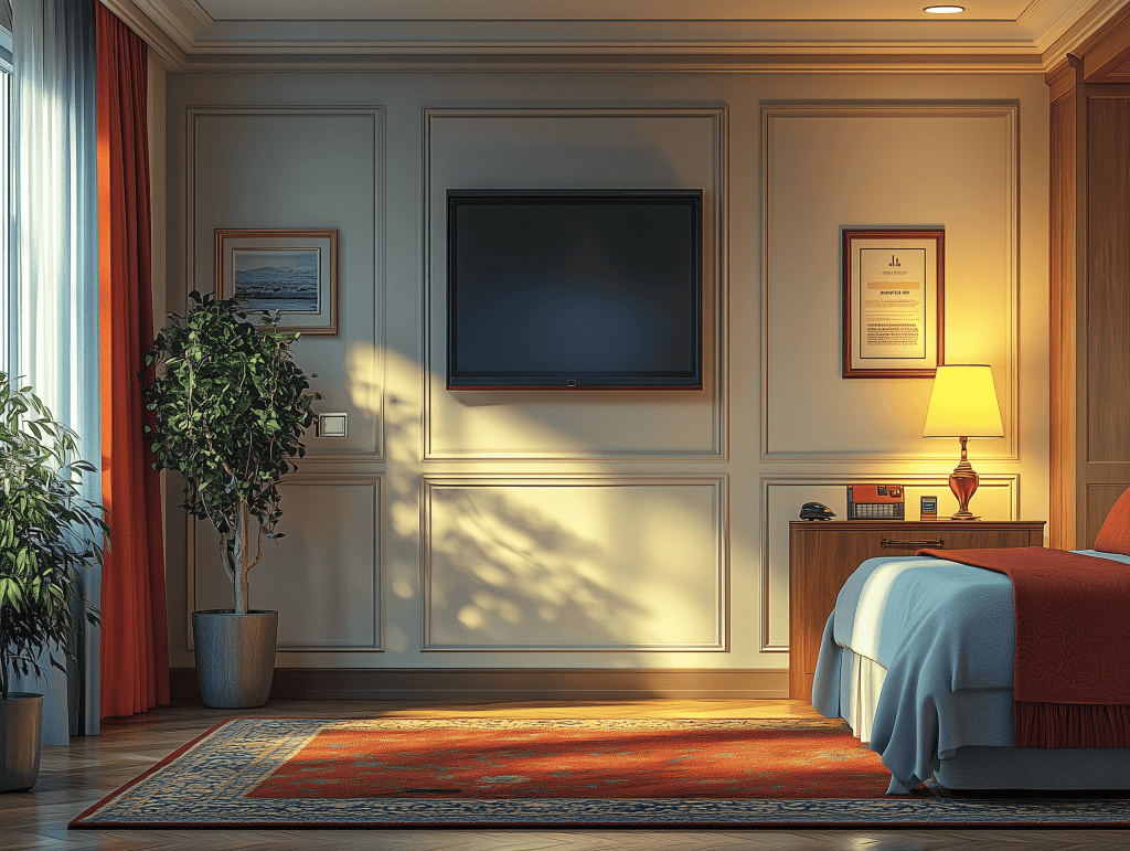 Discreet pest control in a hotel lobby by Birch Fumigators.